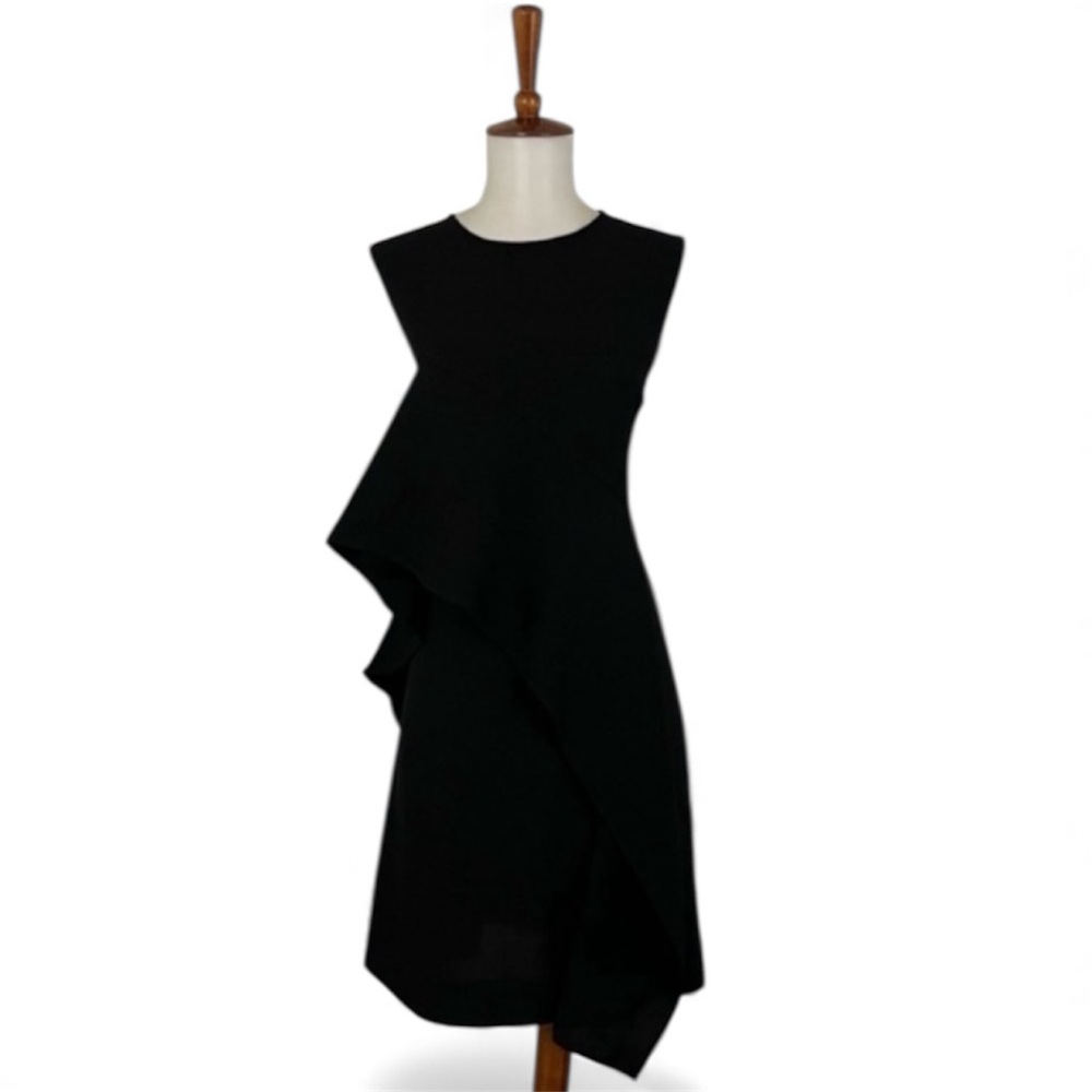 Diane Von Furstenberg Bevin V-Dress Women’s 8 Crew Neck Sleeveless Sheath Ruffle